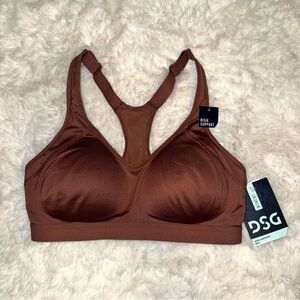 DSG Women's High Support Racerback Sports Bra Mink Shadow Brown Size XS